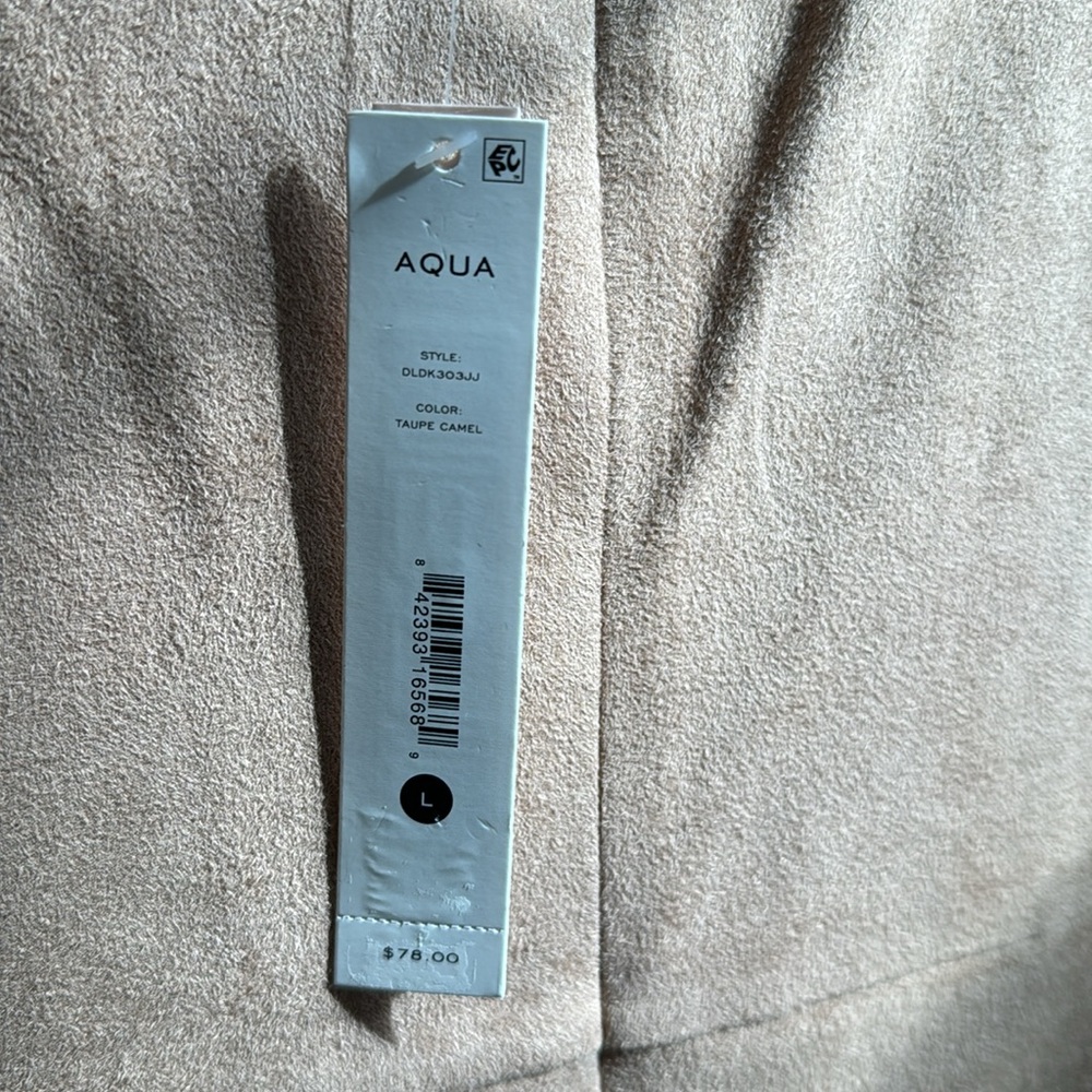 NWT Aqua Tan Beige Suede Like Dress Sz Large - Picture 5 of 6